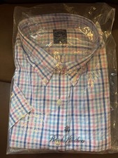 Brooks Brothers Seersucker Shirt Men's XL Plaid Cotton pink blue white picture