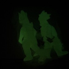 Bull mmark M1-Go Mechagodzilla Titanosaurus Sofubi Set of 2 Glow-in-the-Dark  picture