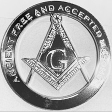 Master Mason AF&AM Car Emblem  Auto chrome  Emblem Freemason Blue Lodge picture