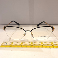 Bvlgari 2210-B 2033 Black/Gold Semi-Rimless Metal Eyeglasses Frames 55-17-140 picture