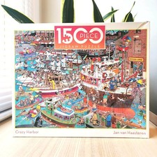 Jan Van Haasteren Crazy Harbor 1500 pc Jigsaw Puzzle Ceaco Royal Jumbo 🇺🇸 made picture