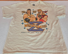 WWE Legends Ripple Junction WrestleMania X Large L Light Yellow T-Shirt picture