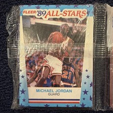 1989-90 Fleer Basketball Unopened Rack Pack MICHAEL JORDAN ALLSTAR ON TOP *RARE* picture