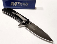 M-TECH Amplitude Black Drop Point Spring Open Assisted Folding Pocket Knife A/O picture