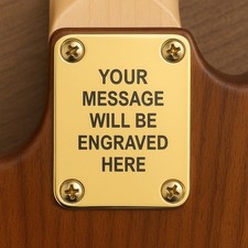 Custom Engraved Etched GOLD PLATED Guitar Neck Plate Personalized Fit Fender picture