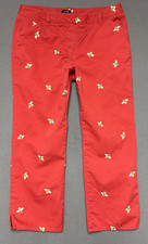 J Crew Favorite Fit Bumble Bee Embroidered Pants Womens Sz 10 (32x25) Straight picture