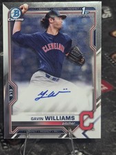 Gavin Williams 2021 Bowman Chrome Prospect Rc On Card Auto 1st Bowman picture