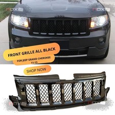 Grille For 2011-2013 Jeep Grand Cherokee ALL GLOSSY BLACK GRILL picture