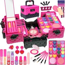 52 PCS Kids Makeup Kit, Safe and Washable Makeup for Kids Princess Toys picture