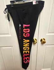 Victoria's Secret Pink Bling Sequin LOS ANGELES Skinny Collegiate Pant Black M picture