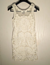 Anthropologie Yoana Baraschi White Lace Illusion Sheath Dress Sz 14 Bridal Boho picture