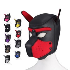 Pup Puppy Play Hood Masks W/ Many Faces Cosplay Costume BDSM Latex Rubber Party picture