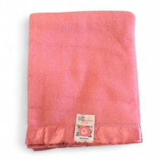 Vtg Chatham 100% Wool Rose Blanket With Satin Trim picture