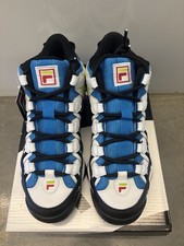 FILA Spaghetti Leather Mid Top Lace Up Men’s Sneaker Blue/White/Black/Yellow picture