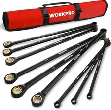 9PC Extra Long Ratcheting Wrench Set SAE 5/16-3/4 72T CR-V Double Box picture