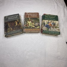 Vintage 1946-47 Illustrated Junior Library 3 Book Lot Grosset Dunlap Classics picture