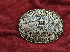 Lone Star All Around☆1981☆ RODEO X~TREME CHAMPION☆Texas☆TROPHY BUCKLE☆Rare☆W59 picture