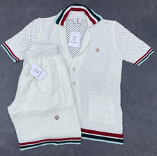 CASABLANCA Mens White Knitwear Bottom and Top SMALL picture