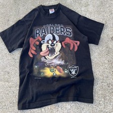 90s Oakland Raiders Taz T-shirt reprint black tee 90s Graphic tee HN2434 picture