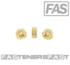 (50) 1/4-20 Brass Finished Hex Nuts - Solid Brass (50 Pieces) picture