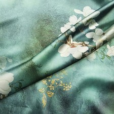 58'' Wide Digital Print Charmeuse Fabric Gown Robe Kimono Material Stretch Satin picture