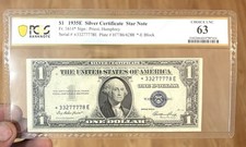 1935e $1 Silver Cert Star Note UNC 63 picture