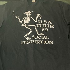 VINTAGE ORIGINAL 1989 Social Distortion USA Tour Concert T-Shirt picture