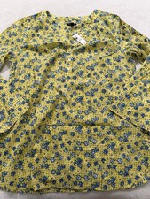 Talbots Bell Sleeve Yellow Print Blouse New Size Medium D78 picture