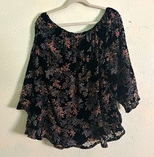 Renaissance Womens Floral Sheer Lace Blouse Bell Sleeve Whimsigoth Romantic Top picture