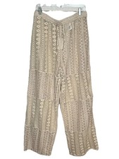 H&M Crochet L ace Wide Leg Pants Sz L Boho Festival Beach Cover Up NWT picture