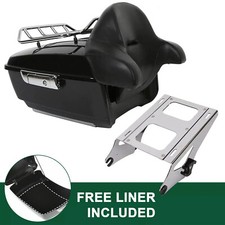 King Trunk Pack Backrest Mount Rack For Harley Davidson Touring Road Glide 2014+ picture