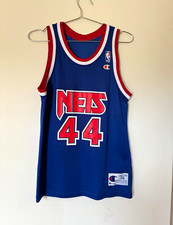 Vintage NBA New Jersey Nets Derrick Coleman #44 Champion Basketball Jersey picture