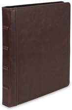 Vintage Leather Binder, 0.5 Inch Round Ring Holds 100 Sheets, Letter Size 8.5... picture