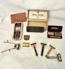 Vintage Men Razor Lot Gillette Kit Schick Rolls Razor Ever Ready America Shearer picture