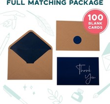 Thank You Cards With Envelopes Bulk Set & Stickers - 100 Pack 4x6 Blank Thank... picture