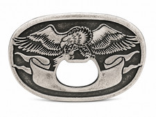 Vintage Americana Eagle Belt Buckle Built-in Beer Bottle Opener Western Mens New picture