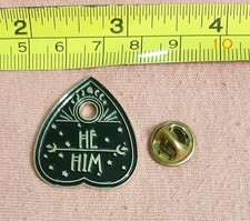 He/Him Pronouns Ouija Planchette Enamel Lapel Pin LGBTQ+ Identity Halloween picture