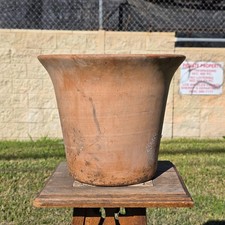 Vintage Terracotta Planter Flared Rim Flower Pot Weathered Clay Garden 11
