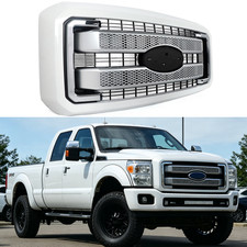 New Satin Aluminum & Oxford White Grille For 2011-2016 Ford F250 F350 F450 F550 picture
