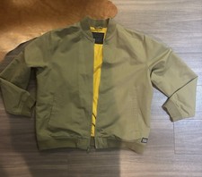 Levi’s  Olive Bomber Jacket with Floral Accents and Painted Art Men's 42.  picture