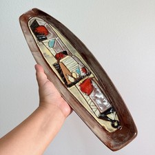 Harris Strong Studio Pottery Platter Signed Ceramic Wall Art Vintage picture