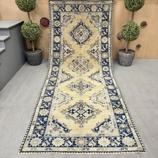 Beige and Blue Original Turkish Oushak Large Area Rug, Antique Carpet, 4.8 x 12 picture