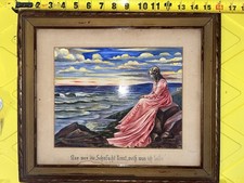 Antique 1918 German Watercolor Painting H. Haessner Goethe Poem Art WWI Era picture