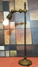 Antique Vtg 1920-30's Brass Student Lamp Desk Light w Adjustable Height & Angle picture