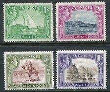 Aden 1939-48 1r-10r SG 24 - 27 hinged mint (cat. £114.50 as u/m) picture