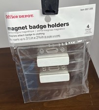 Office Depot Brand Magnet Badge Holders, 3 1/2