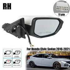 Power Side Mirror For Honda Civic 2016-2021 White Right 11 Pin Heated W/Camera picture