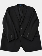 George Men's Black 3XL Suit Jacket Single-Breasted 2-Button Notch Vent picture