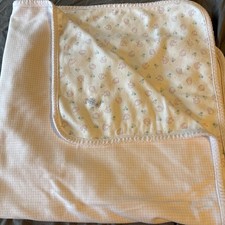 Absorba Pink Bunny Gingham Reversible Baby Girl 100% Cotton Blanket Lovey 29x31 picture