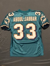 Vintage Miami Dolphins Jersey Mens 46 Medium NFL Karim Abdul-Jabbar #33 Pro-Line picture